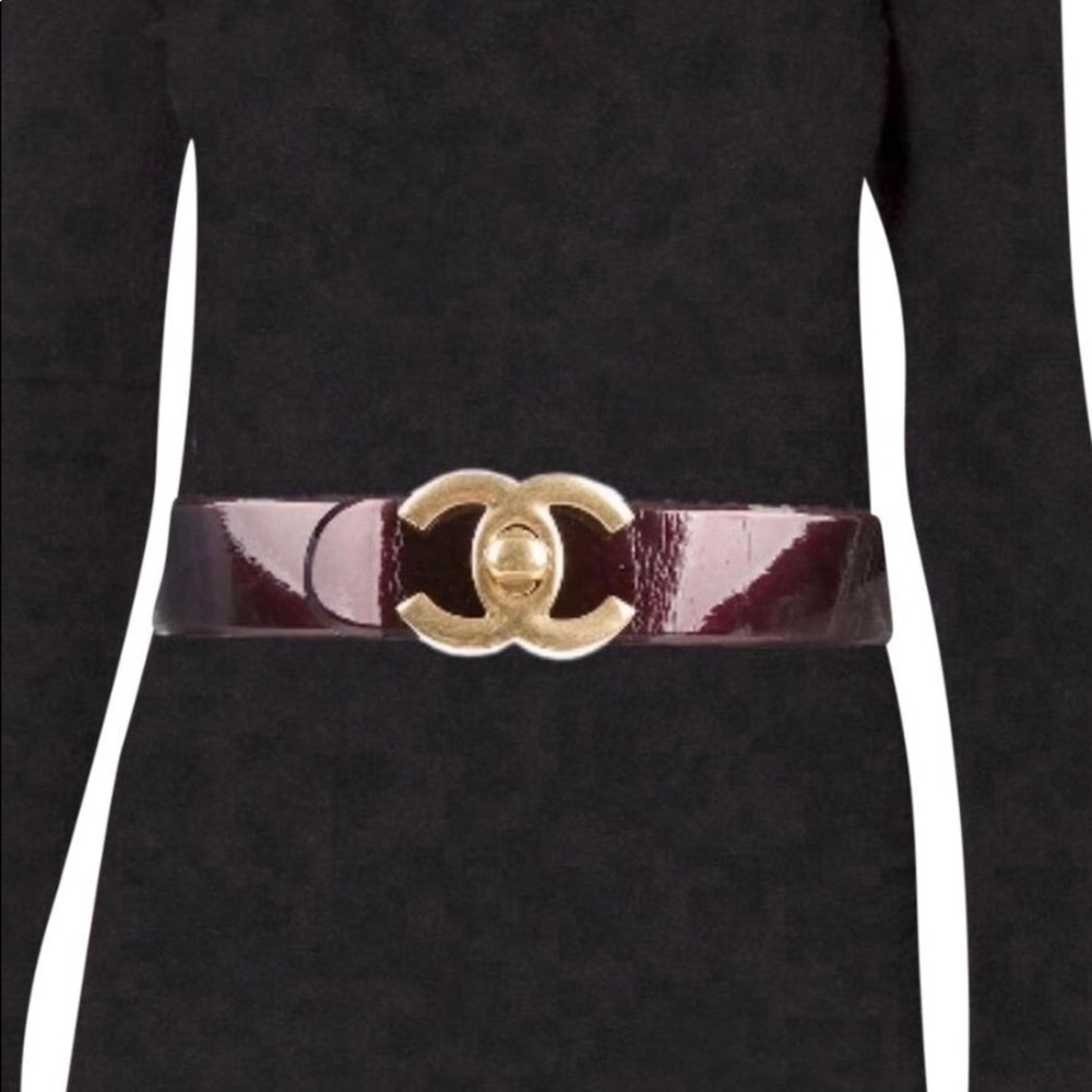 •••SOLD ••Authentic CHANEL Turnlock Belt 33’